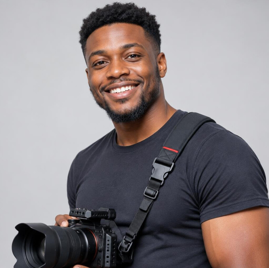 Portrait of a male camera operator smiling